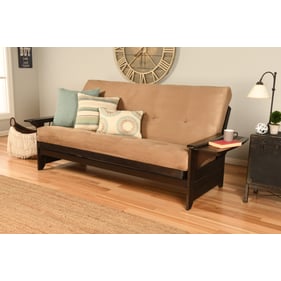 Kodiak Furniture Phoenix Espresso Frame Suede Peat Mattress Full Futon