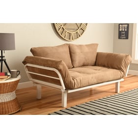 Kodiak Furniture Spacely White Frame Suede Peat Futon