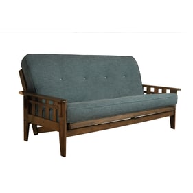 Kodiak Furniture Tucson Walnut Frame Linen Aqua Mattress Futon