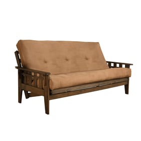 Kodiak Furniture Tucson Walnut Frame Suede Peat Mattress Full Futon