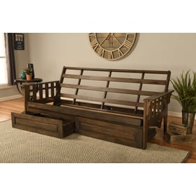 Kodiak Furniture Tucson Rustic Walnut Full Storage Drawers Futon Frame