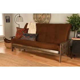 Kodiak Furniture Tucson Walnut Frame Suede Chocolate Mattress Queen Futon