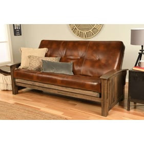 Kodiak Furniture Washington Walnut Frame Oregon Trail Saddle Mattress Futon