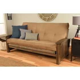 Kodiak Furniture Washington Walnut Frame Suede Peat Mattress Futon