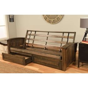 Kodiak Furniture Washington Rustic Walnut Storage Drawers Futon Frame