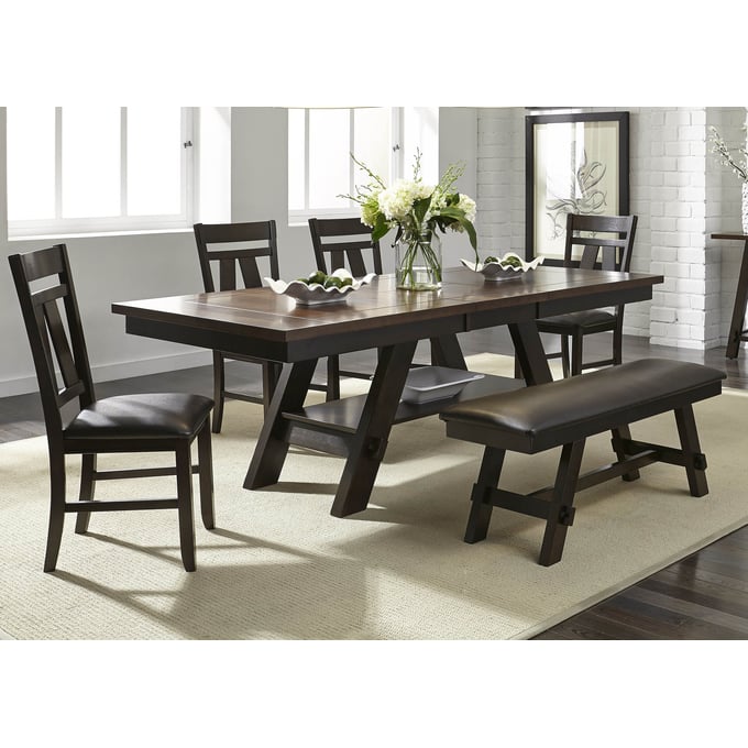 Liberty Lawson Expresso 6pc Dining Room Set with Bench LBRT-116-CD-6RTS