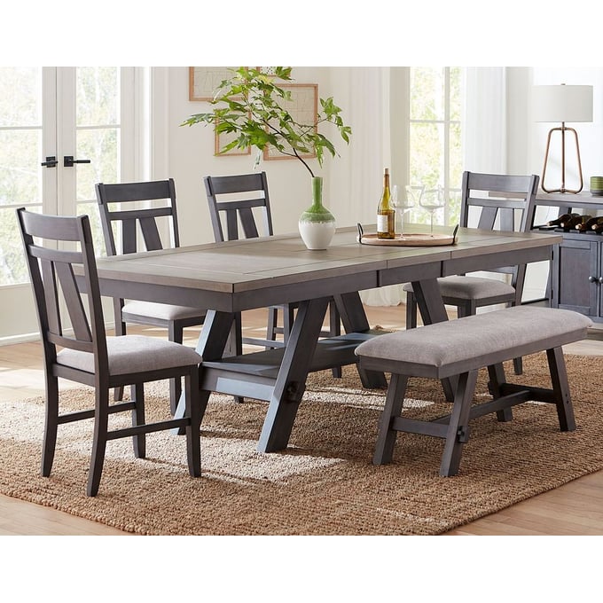 Liberty Lawson Slate Weathered Gray 6pc Dining Room Set LBRT-116GY-DR-S2