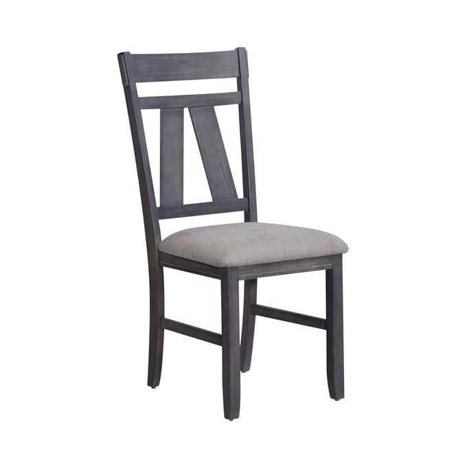 2 Liberty Lawson Slate Weathered Gray Splat Back Side Chairs LBRT-116GY-C2501S