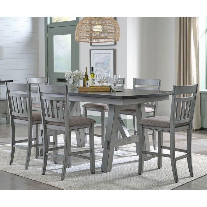 Liberty Newport Smokey Grey 7pc Counter Height Set LBRT-131-GT4278-CHS-S3