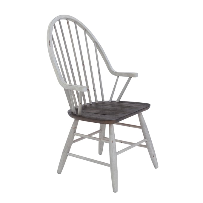 Liberty Farmhouse Two Tone White Windsor Back Arm Chair LBRT-139WH-C1000A