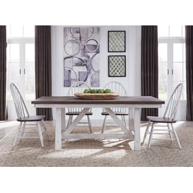 Liberty Farmhouse Two Tone White Fixed Top 5pc Dining Room Set