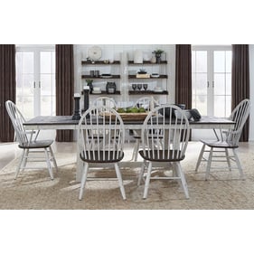 Liberty Farmhouse Two Tone White 7pc Dining Room Set