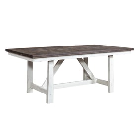 Liberty Farmhouse Two Tone White Fixed Top Trestle Table