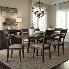 Liberty Double Bridge Dark Chestnut 7pc Trestle Dining Room Set