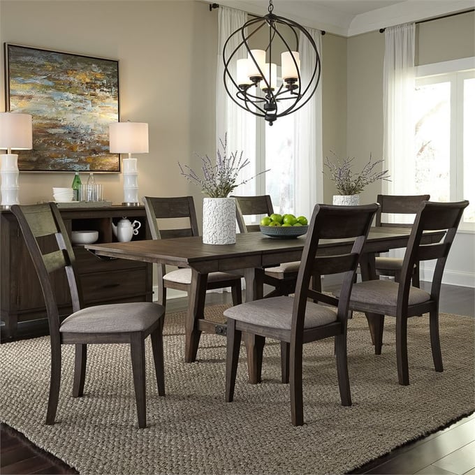 Liberty Double Bridge Dark Chestnut 7pc Trestle Dining Room Set LBRT-152-CD-7TRS