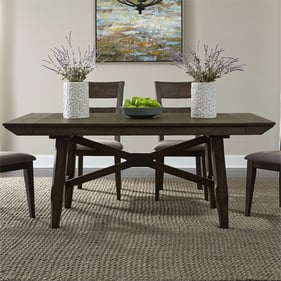 Liberty Double Bridge Dark Chestnut 11pc Trestle Dining Room Set