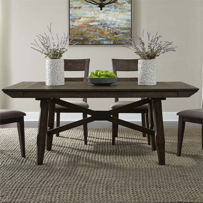 Liberty Double Bridge Dark Chestnut 11pc Trestle Dining Room Set LBRT-152-CD-11TRS