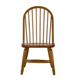 2 Liberty Treasures Rustic Oak Bow Back Side Chairs