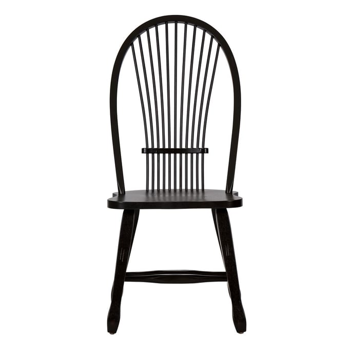 2 Liberty Treasures Black Sheaf Back Side Chairs LBRT-17-C4032