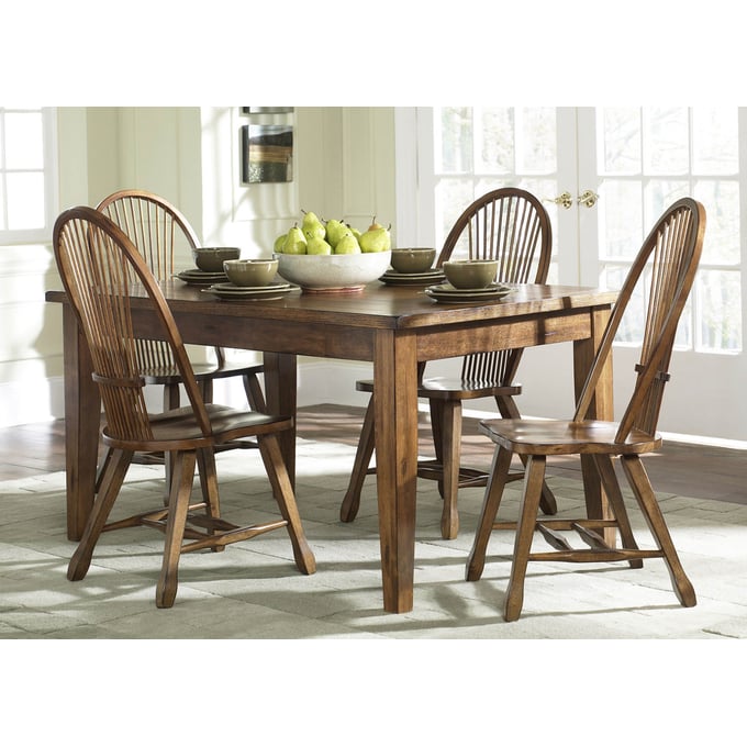 Liberty Treasures Rustic Oak 5pc Dining Room Set LBRT-17-CD-5PCS