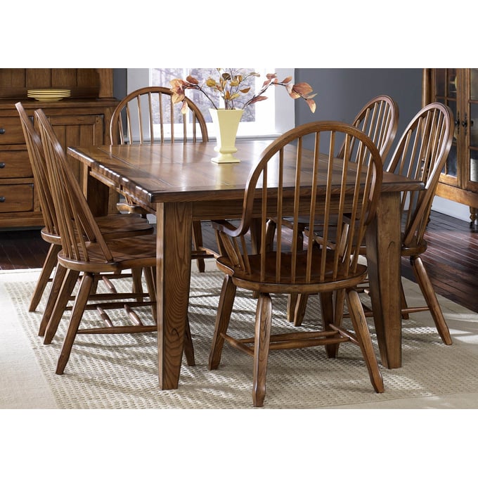 Liberty Treasures Oak 7pc Dining Room Set LBRT-17-DR-7PCS