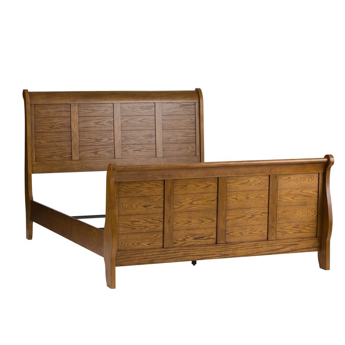 Liberty Grandpas Cabin Aged Oak Queen Sleigh Headboard And Footboard LBRT-175-BR21HF