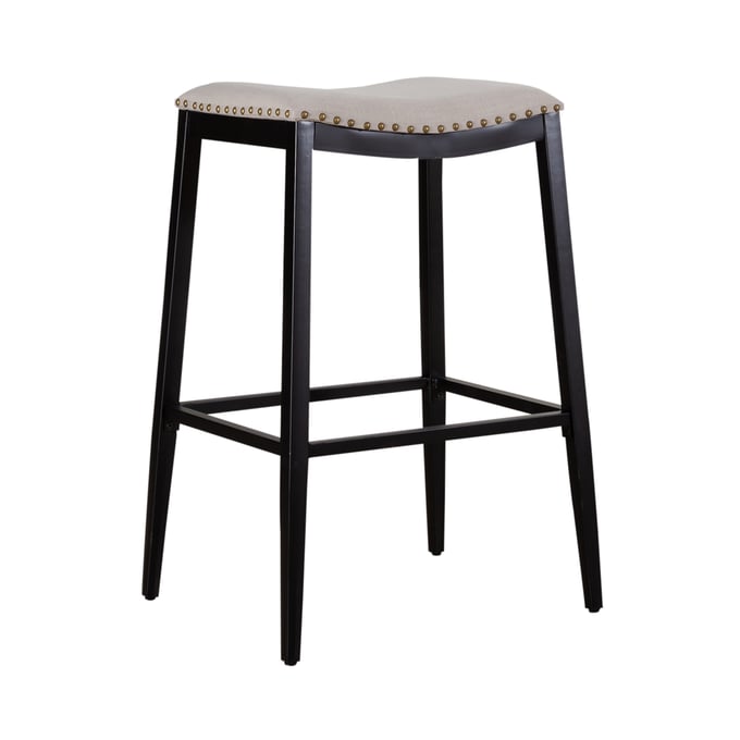 2 Liberty Vintage Series Black Backless Upholstered Barstools LBRT-179-B000130-B