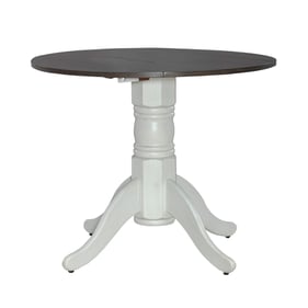 Liberty Brook Bay Textured White Carbon Grey Drop Leaf Table