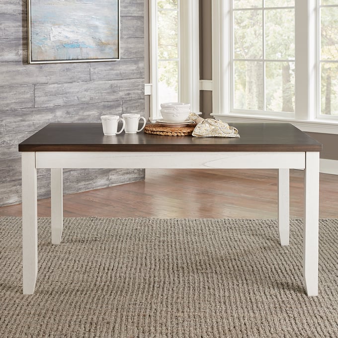 Liberty Brook Bay Textured White Carbon Grey Rectangular Leg Table LBRT-182-4260-TBL