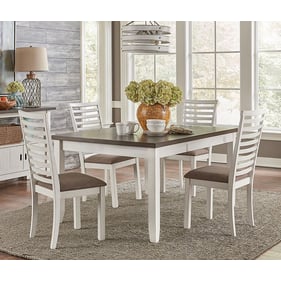 Liberty Brook Bay Textured White Carbon Grey Rectangular 5pc Dining Room Se...