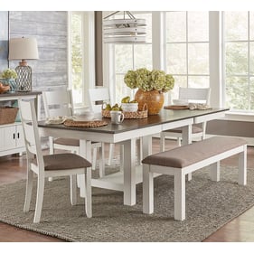 Liberty Brook Bay Textured White Carbon Grey 6pc Dining Room Set