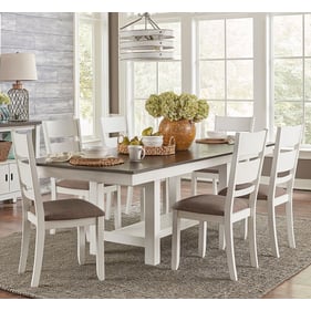 Liberty Brook Bay Textured White Carbon Grey 7pc Dining Room Set