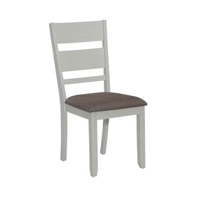 2 Liberty Brook Bay Textured White Slat Back Upholstered Side Chairs