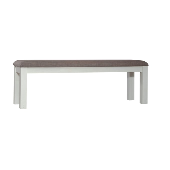 Liberty Brook Bay Textured White Upholstered Dining Bench LBRT-182-C9001B