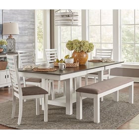 Liberty Brook Bay Textured White Carbon Grey 6pc Dining Room Set With Ladde...