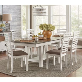 Liberty Brook Bay Textured White Carbon Grey 7pc Dining Room Set With Ladde...