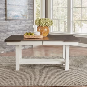 Liberty Brook Bay Textured White Carbon Grey Trestle Table