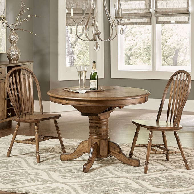 Liberty Carolina Crossing Antique Honey Oval 3pc Dining Room Set LBRT-186-4242-DR-S3