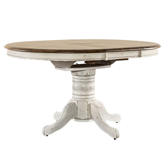 Liberty Carolina Crossing Antique Honey White Oval Pedestal Table LBRT-186W-4257-TBL