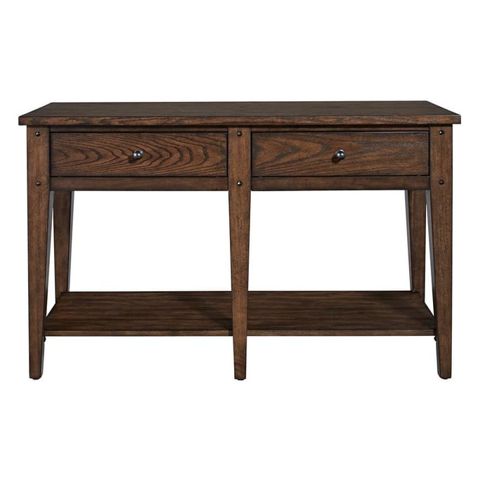 Liberty Lake House Rustic Brown Oak Sofa Table LBRT-210-OT1030