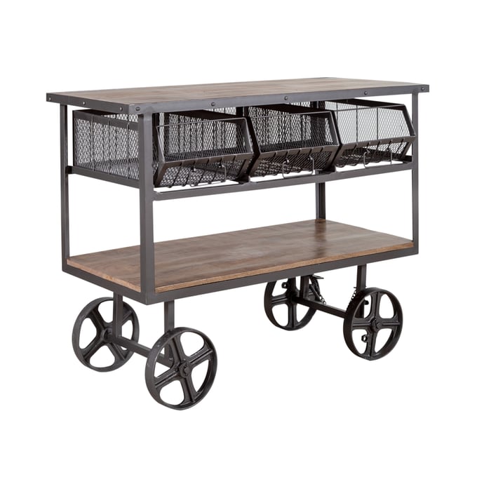 Liberty Farmers Market Rustic Caramel Accent Trolley LBRT-2130-AT1000