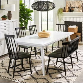 Liberty Capeside Cottage Porcelain White Royal Black 6pc Dining Room Set