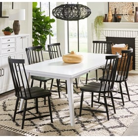 Liberty Capeside Cottage Porcelain White Royal Black 7pc Dining Room Set