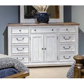 Liberty River Place Riverstone White Tobacco 2 Door 9 Drawer Dresser