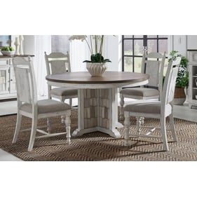 Liberty River Place Riverstone White Tobacco 5pc Pedestal Table Set