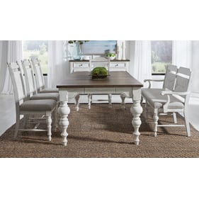 Liberty River Place Riverstone White Tobacco 6pc Rectangular Table Set