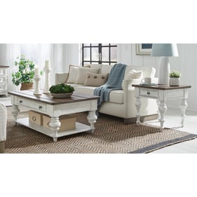 Liberty River Place Riverstone White Tobacco 3pc Coffee Table Set