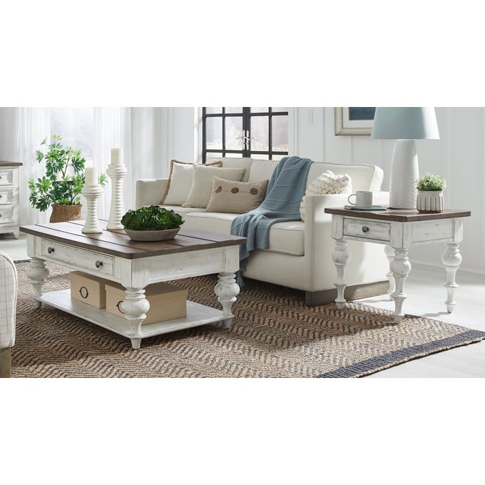 Liberty River Place Riverstone White Tobacco 3pc Coffee Table Set LBRT-237-OT-3PCS