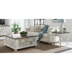 Liberty River Place Riverstone White Tobacco 3pc Lift Top Coffee Table Set