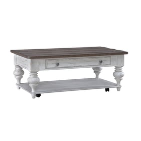 Liberty River Place Riverstone White Tobacco Cocktail Table